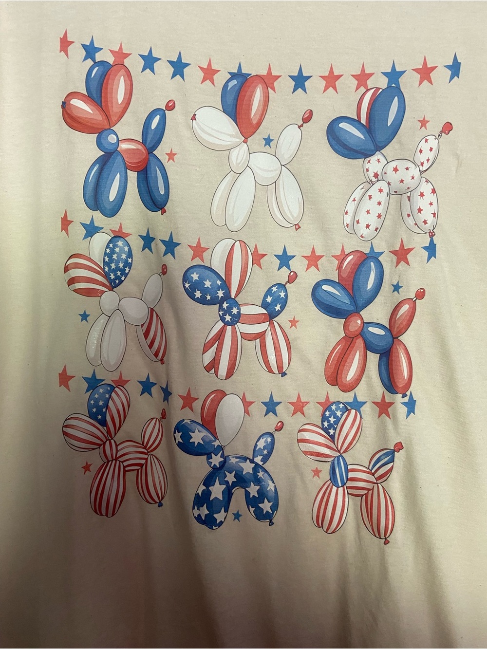 🇺🇸Keep It Gypsy Cream Short-Sleeve Patriotic Balloon Dog Graphic Tee🇺🇸 - Picture 2 of 5